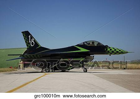 An Italian Air Force F-16 Air Defense Fighter in special colors View Large Photo Image Picture - An Italian Air Force F-16 Air Defense Fighter in special colors. Fotosearch