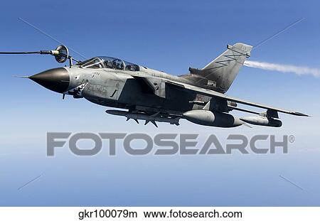 An Italian Air Force Tornado IDS conducts in-flight refueling. View Large Photo Image Picture - An Italian Air Force Tornado IDS conducts in-flight refueling.. Fotosearch