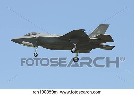 Picture - An Italian F-35A aircraft during its first flight in Italy.. Fotosearch