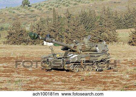 An M109 self-propelled howitzer of the Israel Defense Forces. View Large Photo Image Picture - An M109 self-propelled howitzer of the Israel Defense Forces.. Fotosearch