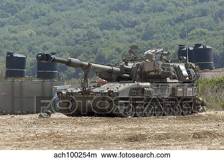 An M109 self-propelled howitzer of the Israel Defense Forces. View Large Photo Image Picture - An M109 self-propelled howitzer of the Israel Defense Forces.. Fotosearch