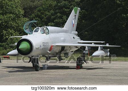 An MiG-21MF Fishbed jet fighter aircraft of the Czech Air Force. View Large Photo Image Picture - An MiG-21MF Fishbed jet fighter aircraft of the Czech Air Force.. Fotosearch