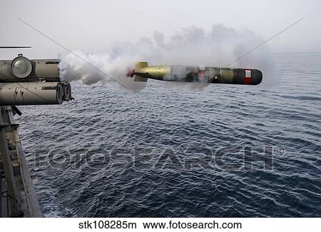 Picture - An MK 54 Mod 0 Torpedo is launched from USS Roosevelt.. Fotosearch