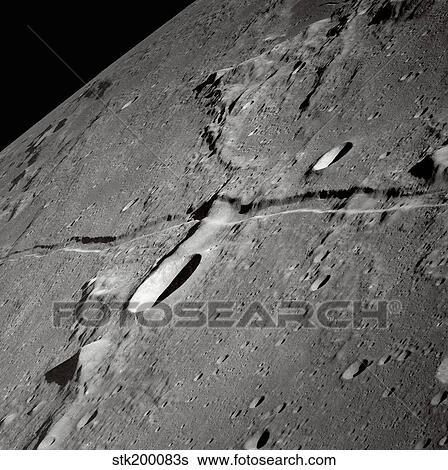 Stock Photograph - An oblique view of the Moon's surface.. Fotosearch
