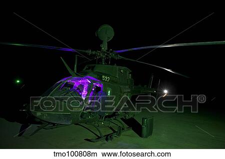 An OH-58D Kiowa helicopter at COB Speicher, Tikrit, Iraq. View Large Photo Image Picture - An OH-58D Kiowa helicopter at COB Speicher, Tikrit, Iraq.. Fotosearch