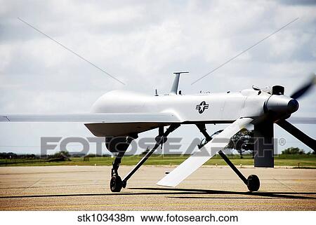 Picture - An RQ-1 Predator prepares for takeoff.. Fotosearch