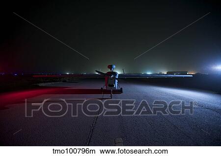 An RQ-5 Hunter unmanned aerial vehicle at Camp Speicher, Iraq. View Large Photo Image Picture - An RQ-5 Hunter unmanned aerial vehicle at Camp Speicher, Iraq.. Fotosearch