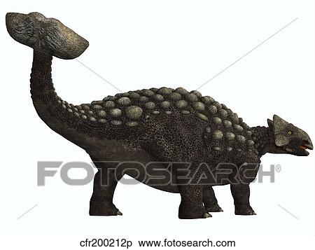 Stock Illustration - Ankylosaurus, a heavily armored dinosaur from the Cretaceous Period.. Fotosearch