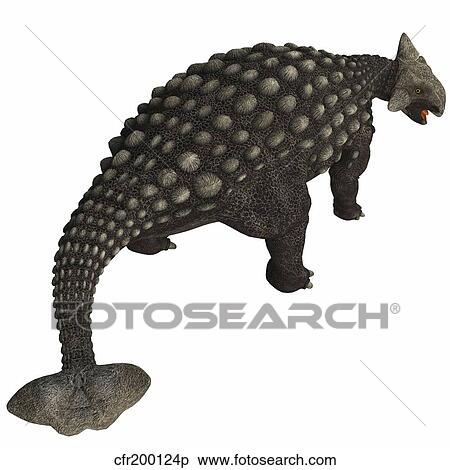 Stock Illustration - Ankylosaurus, an armored dinosaur from the Cretaceous Period.. Fotosearch