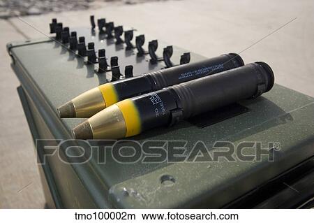 Picture - Apache M230mm chain gun round.. Fotosearch