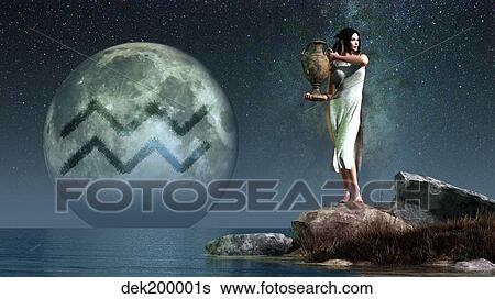 Aquarius is the eleventh astrological sign of the Zodiac. View Large Illustration Stock Illustration - Aquarius is the eleventh astrological sign of the Zodiac. . Fotosearch