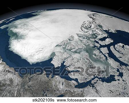 Arctic sea ice above North America View Large Photo Image Stock Photograph - Arctic sea ice above North America. Fotosearch