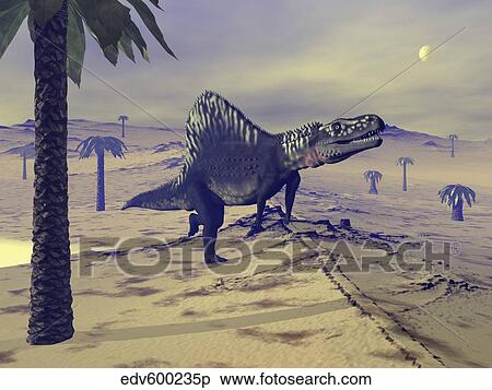 Arizonasaurus dinosaur walking in the desert. View Large Illustration Stock Illustration - Arizonasaurus dinosaur walking in the desert.. Fotosearch