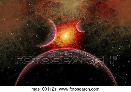 Artist' concept illustrating the stellar explosion of a supernova. View Large Illustration Stock Illustration - Artist' concept illustrating the stellar explosion of a supernova.. Fotosearch