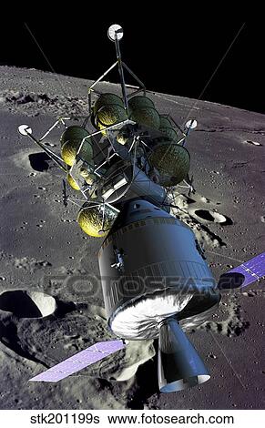 Artist rendition of a new spaceship to the moon. View Large Illustration Stock Illustration - Artist rendition of a new spaceship to the moon.. Fotosearch