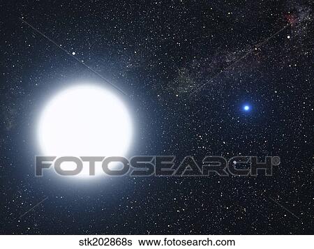 Artist S 概念 提示 ２進 星 システム の Sirius A そして Sirius B イラスト Stk2868s Fotosearch