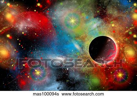 Artist's concept illustrating our beautiful cosmic universe. View Large Illustration Stock Illustration - Artist's concept illustrating our beautiful cosmic universe.. Fotosearch