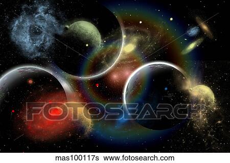 Stock Illustration - Artist's concept illustrating the edge of space.. Fotosearch
