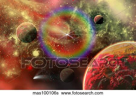 Stock Illustration - Artist's concept illustrating the cosmic beauty of the universe.. Fotosearch