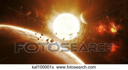 Artist's concept of 51 Pegasi. View Large Illustration Stock Illustration - Artist's concept of 51 Pegasi.. Fotosearch