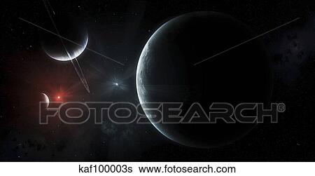 Artist's concept of a binary star system. View Large Illustration Stock Illustration - Artist's concept of a binary star system.. Fotosearch