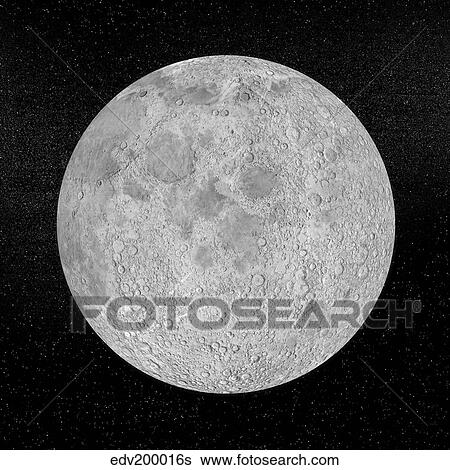 Stock Illustration - Artists concept of a full moon in the universe at night.. Fotosearch