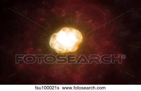 Stock Illustration - Artist's concept of a Hypergiant Star.. Fotosearch