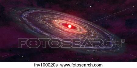Artist's concept of a protoplanetary disk. View Large Illustration Stock Illustration - Artist's concept of a protoplanetary disk.. Fotosearch