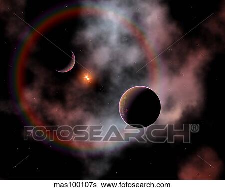 Artist's concept of a rose nebula, home to relatively new and young star systems. View Large Illustration Stock Illustration - Artist's concept of a rose nebula, home to relatively new and young star systems.. Fotosearch