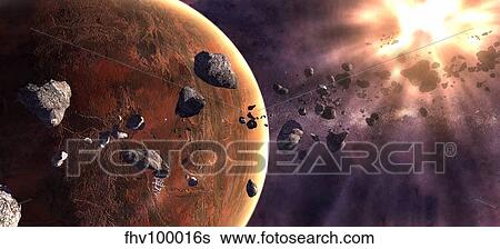 Artist's concept of a supernova about to incinerate this planetary system. View Large Illustration Stock Illustration - Artist's concept of a supernova about to incinerate this planetary system.. Fotosearch