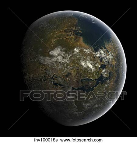 Artist's concept of a terraformed Mars. View Large Illustration Stock Illustration - Artist's concept of a terraformed Mars.. Fotosearch