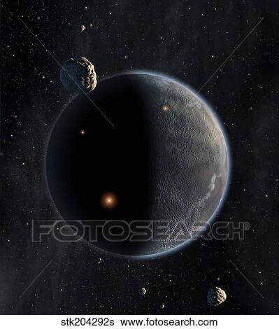 Artist's concept of an Earth-like planet rich in carbon and dry. View Large Illustration Stock Illustration - Artist's concept of an Earth-like planet rich in carbon and dry.. Fotosearch