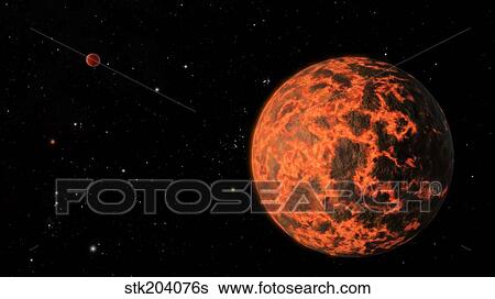 Artist's concept of an exoplanet known as UCF-1. 01, orbiting a star called GJ 436. View Large Illustration Stock Illustration - Artist's concept of an exoplanet known as UCF-1. 01, orbiting a star called GJ 436.. Fotosearch