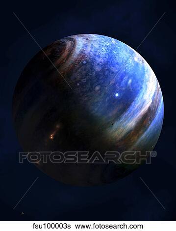 Artist's concept of an Extrasolar Gas Giant with two of its' many moons. View Large Illustration Stock Illustration - Artist's concept of an Extrasolar Gas Giant with two of its' many moons.. Fotosearch