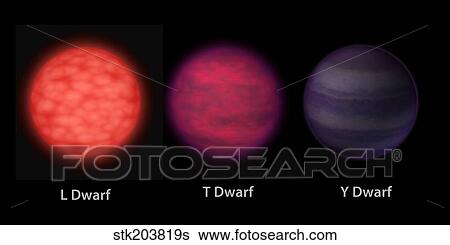 Stock Illustration - Artist's concept of brown dwarfs as seen by an interstellar traveler.. Fotosearch