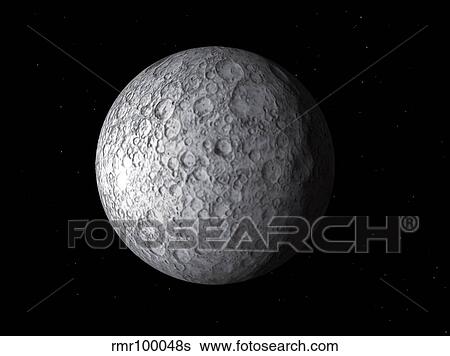 Stock Illustration - Artist's concept of Ceres, a large asteroid.. Fotosearch