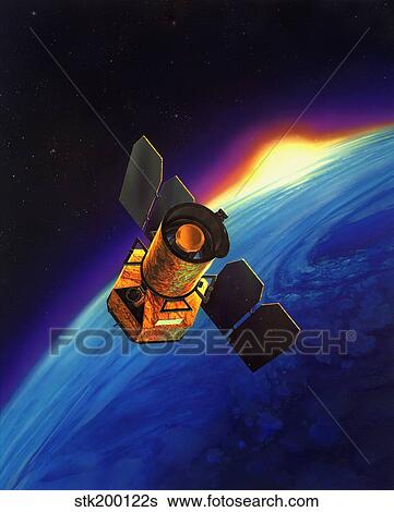 Artist's concept of Galaxy Evolution Explorer. View Large Illustration Stock Illustration - Artist's concept of Galaxy Evolution Explorer.. Fotosearch