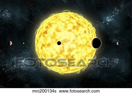 Artist's concept of Kepler 444. View Large Illustration Stock Illustration - Artist's concept of Kepler 444.. Fotosearch