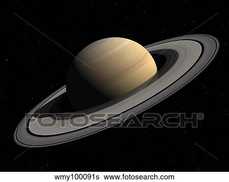 Stock Illustration - Artist's concept of Saturn.. Fotosearch