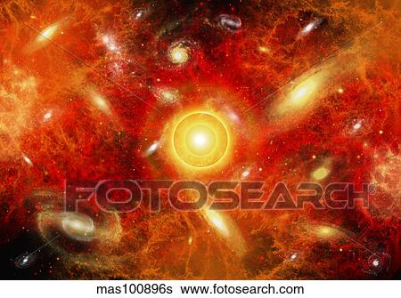 Stock Illustration - Artist's concept of the big bang theory.. Fotosearch