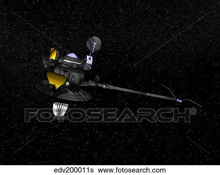 Artists concept of the Galileo spacecraft in orbit. View Large Illustration Stock Illustration - Artists concept of the Galileo spacecraft in orbit.. Fotosearch