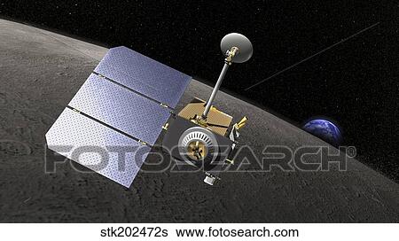 Artist's concept of the Lunar Reconnaissance Orbiter. View Large Illustration Stock Illustration - Artist's concept of the Lunar Reconnaissance Orbiter.. Fotosearch