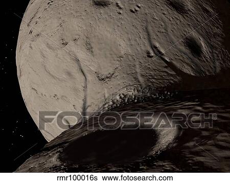 Stock Illustration - Artist's concept of the trojan asteroid Hektor.. Fotosearch