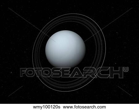 Artist's concept of Uranus and its rings. View Large Illustration Stock Illustration - Artist's concept of Uranus and its rings.. Fotosearch