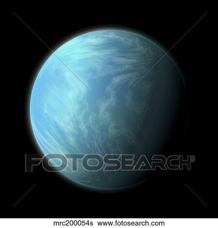 Artist's depiction of Kepler 22b. View Large Illustration Stock Illustration - Artist's depiction of Kepler 22b.. Fotosearch