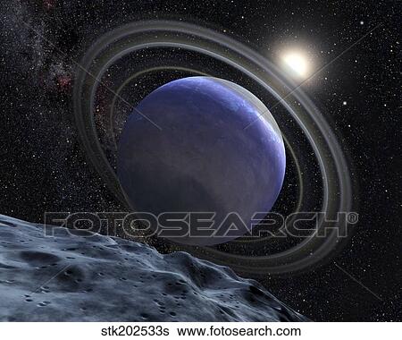 Stock Illustration - Artist's illustration of an Extrasolar Planet Orbiting Star HR 8799.. Fotosearch
