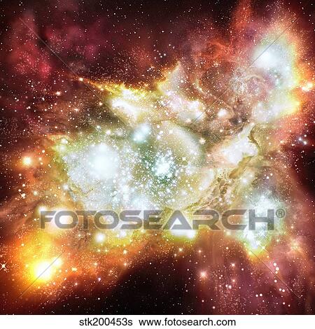 Artist's impression of the biggest and brightest star-birth region. View Large Illustration Stock Illustration - Artist's impression of the biggest and brightest star-birth region.. Fotosearch