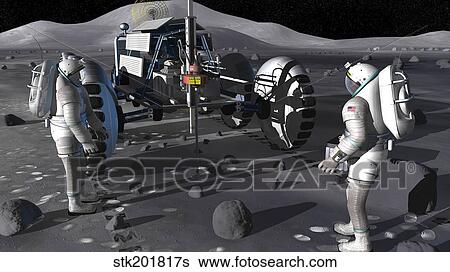Artist's rendering of future space exploration missions. View Large Illustration Stock Illustration - Artist's rendering of future space exploration missions.. Fotosearch
