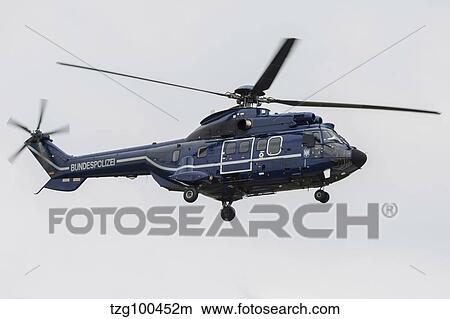 AS332 Super Puma helicopter of the German Federal Police. View Large Photo Image Picture - AS332 Super Puma helicopter of the German Federal Police.. Fotosearch