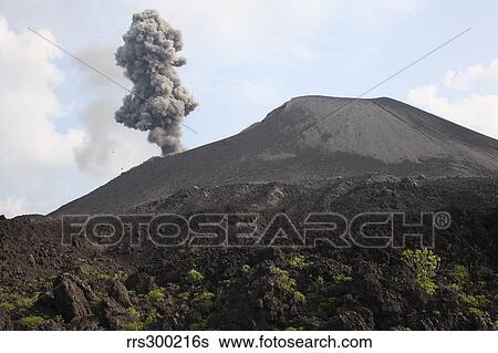 Stock Photograph - Ash cloud from vulcanian eruption of Anak Krakatau volcano, Sunda Strait, Java, Indonesia.. Fotosearch